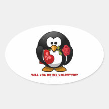Ska dig var min valentin? (LinuxTuxhjärta steg), Ovala Klistermärken