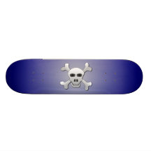 Skalle & Crossbones marin & silver Skate Boards