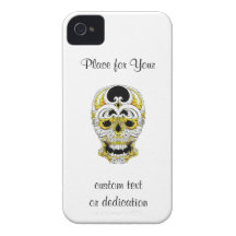 Skalle för prydnad för kallt tecknadtatueringsymbo iPhone 4 cases
