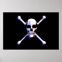 Skalle och crossbones Metalhead Affischer
