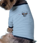 skalle och hörlurar med blixt från öron hund tshirt