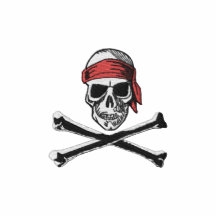 Skallen & ben piratkopierar logo med bandanaen