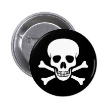 Skallen och Crossbones knäppas Knapp