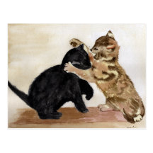Skämtsamma kattungar vykort