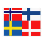 Skandinavet sjunker kvartett vykort