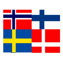 Skandinavet sjunker kvartett vykort