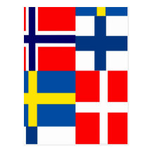 Skandinavet sjunker kvartett vykort