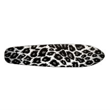 Skateboard för vitLeoparddesign