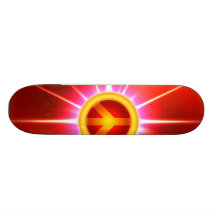 Skateboard fredsteckenförmörkelse som är röd, gult