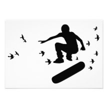 skateboard med fåglar personliga tillkännagivanden