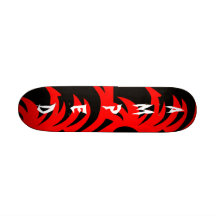 Skateboard rött n svart retro customizeable Amped