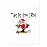 Skateboard Santa Vykort