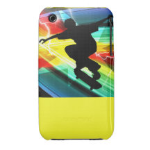 Skateboarder i korsmönstrad blixt iPhone 3 fodral
