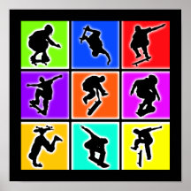 Skateboarderspopkonst Print