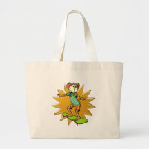 Skateboarding apa tote bag