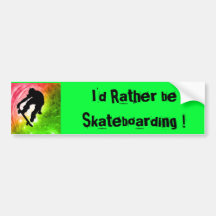 Skateboarding i en Psychedelic Cyclone Bildekal