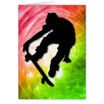 Skateboarding i en Psychedelic Cyclone Hälsningskort