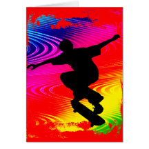 Skateboarding på regnbågeGrunge Hälsningskort