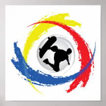 Skateboarding Tricolor Emblem Affischer