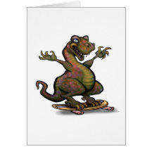 Skater Saurus Rex Hälsningskort