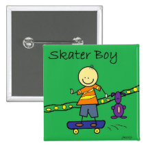 skaterpojke knappar med nål