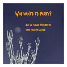 Skelett - halloween festinbjudan