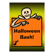 Skelett- halloween festinbjudan