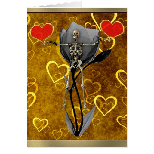 Skelett- kärlekvalentin kort
