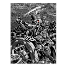 Skelett- piratvykort för BW