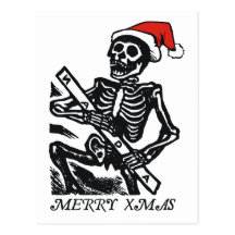 Skelett- Santa god jul Vykort