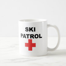 Skida patrullen kaffe koppar