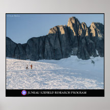 Skiers vid stormen spänner på Juneauen Icefield Print