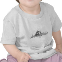 Skissa av stort hus tee shirt