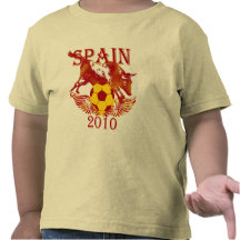 Skjorta 2010 för spädbarn för futbol för Spanien T Tee Shirts