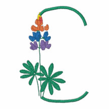 Skjorta för blomma för brev C broderad Monogram Broderad Pikétröja