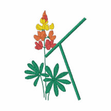 Skjorta för blomma för brev K broderad Monogram Polo