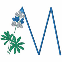 Skjorta för blomma för brev M broderad Monogram Polo