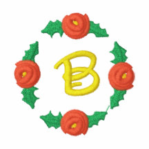 Skjorta för rosenknopp för brev B broderad Monogra