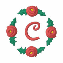 Skjorta för rosenknopp för brev C broderad Monogra