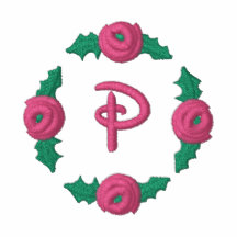 Skjorta för rosenknopp för brev P broderad Monogra Broderad Pikétröja