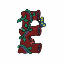 Skjorta för skog för brev E broderad Monogram Broderad Pikétröja