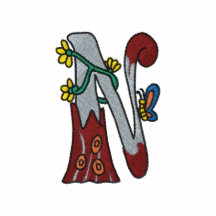Skjorta för skog för brev N broderad Monogram Broderad Pikétröja