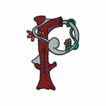 Skjorta för skog för brev P broderad Monogram