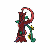Skjorta för skog för brev R broderad Monogram