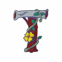Skjorta för skog för brev T broderad Monogram