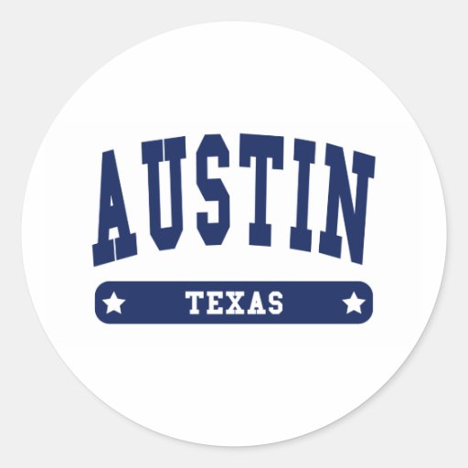 Skjortor för Austin Texas högskolastil t Klistermärken