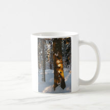 Skog i vintern kaffe koppar