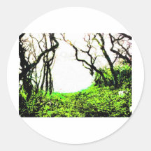 Skog Runda Klistermärken