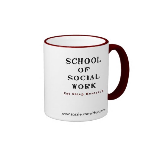 Skola av socialt arbete kaffe koppar