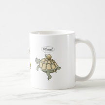 Sköldpadda och snigel.  Whee! Kaffe Muggar